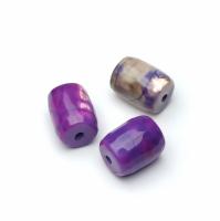 Бусина Агат фиолетовый граненый бочонок 20-18х13-12 мм 3 шт.