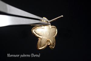 Швензы №112 золотистый матовая позолота Лилия 16 мм
