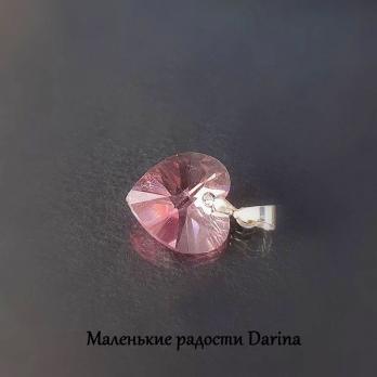 Кулон Swarovski Сердце розовое 2,3 см