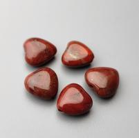 Бусины Яшма красная гладкое сердце 10х5+- мм 5 шт.