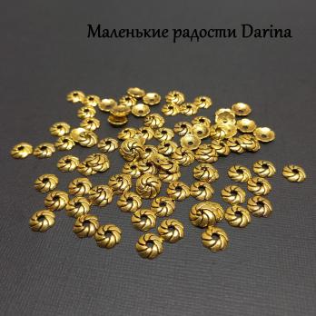 Шапочка Витая золотистый 9х2 мм 100 шт.