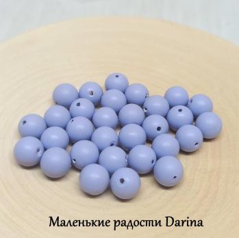 Бусина Жемчуг Майорика голубой матовый гладкий шар 6,6 мм 30 шт.