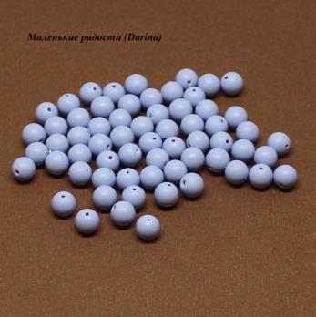 Бусина Жемчуг Майорика голубой матовый гладкий шар 6,6 мм 30 шт.