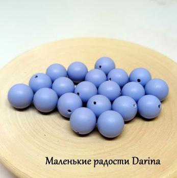 Бусина Жемчуг Майорика голубой матовый гладкий шар 10 мм 20 шт.