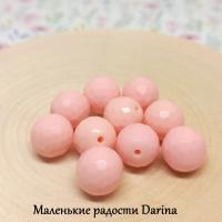 Бусина керамическая розовый граненый шар 10 мм