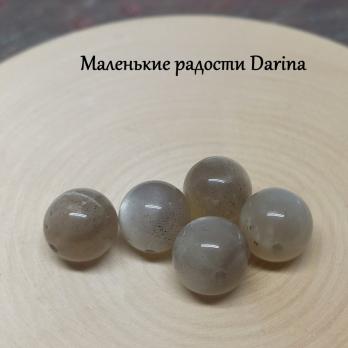 Бусина Лунный камень Адуляр серый гладкий шар 10,6+- мм