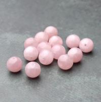 Бусина Кварц розовый мадагаскарский гладкий шар 10,3 мм 7 шт.