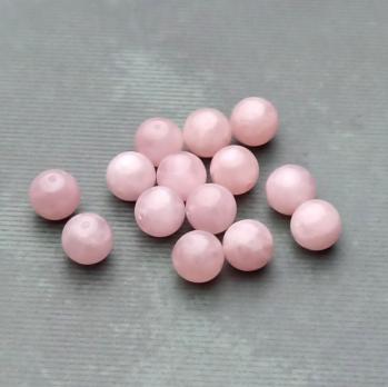 Бусина Кварц розовый мадагаскарский гладкий шар 10,3 мм 7 шт.