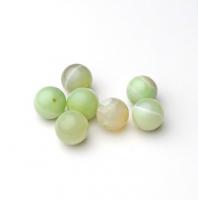 Бусина Агат зеленый бабушкины яблоки гладкий шар 12 мм 7 шт.