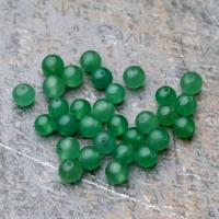 Бусина Кварц зеленый гладкий шар 6+- мм 30 шт.