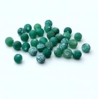 Бусина Агат зеленый гладкий матовый шар кракле 5,9-6,4 мм 33 шт.