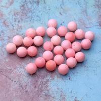 Бусина Коралл бледно-розовый гладкий шар 6,6-7+- мм 30 шт.