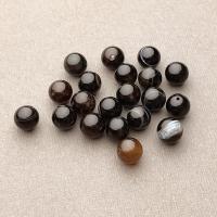Бусина Агат черный (черный оникс) полосчатый гладкий шар 10,2+- мм 20 шт.