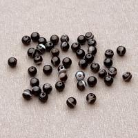 Бусина Агат черный (черный оникс) полосчатый гладкий шар 4,1+- мм 45 шт.
