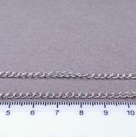 Цепочка серебристый сталь 4х3 мм 1,5 м