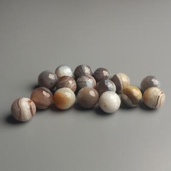 Бусина Агат коричнево-серый ботсванский граненый шар 16 мм
