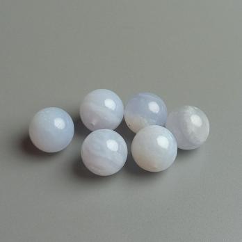 Бусина Агат голубой (Сапфирин) гладкий шар 10,6+- мм 6 шт.
