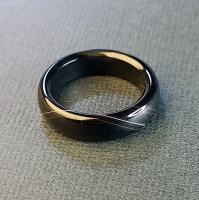 Кольцо Агат черный гладкий 17 размер