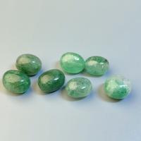Бусина Авантюрин натуральный зеленый галтовка 13,5-15,5х10-11,5+- мм 7 шт.