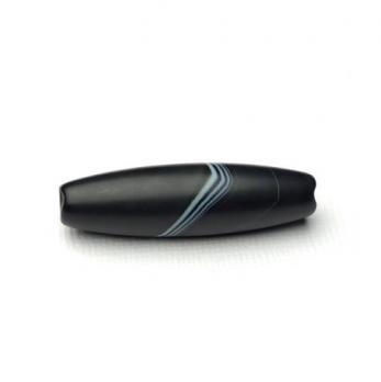 Бусина Агат черный (черный оникс) полосчатый гладкая матовая трубочка 41-40х12-11 мм