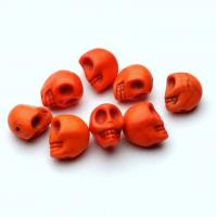 Бусина "Говлит" оранжевый череп 13х12х10 мм 8 шт.