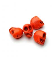 Бусина "Говлит" оранжевый череп 18х18х14 мм