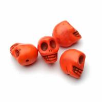 Бусина "Говлит" оранжевый череп 18х18х14 мм