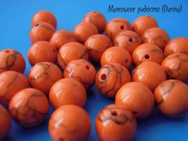 Бусина "Говлит" оранжевый гладкий шар 10 мм