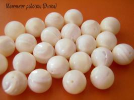 Бусина Перламутр молочно-белый гладкий шар 3,2 мм