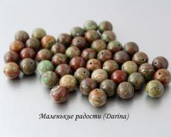 Бусина Яшма коричнево-зеленая гладкий шар 10 мм