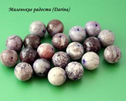 Бусина Яшма фиолетовая гладкий шар 18+- мм