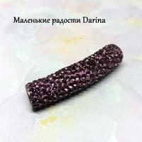 Бусина-трубочка пандора шамбала розовая 42х10 мм