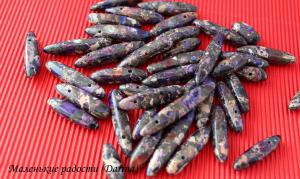Бусина Варисцит фиолетовый палочки 40-16х8+- мм