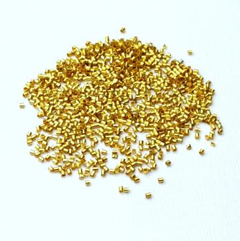 Бусины зажимные (стопперы, кримпы) золотистый трубочка 1,6х1,4 мм 6,2 гр