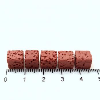 Бусина "Лава" коричневый кубик 8-9+- мм 25 шт.