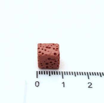 Бусина "Лава" коричневый кубик 8-9+- мм 25 шт.