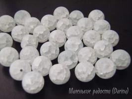 Бусина Ледяной (сахарный) кварц белый матовый гладкий шар 12 мм