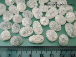 Бусина Ледяной (сахарный) кварц белый галтовка 16-6 мм