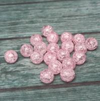 Бусина Ледяной (сахарный) кварц розовый бледный граненый шар 10 мм